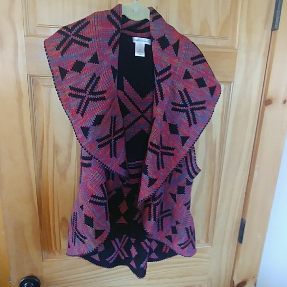 Multicolored cardigan sleeveless